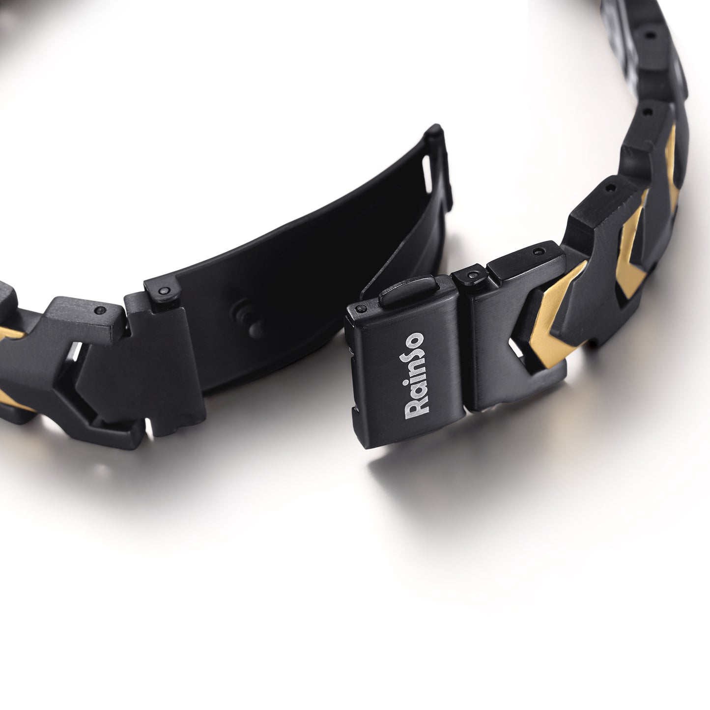 RainSo Men's Strength 3800 Gauss Magnetic Bracelet (Black Gold)