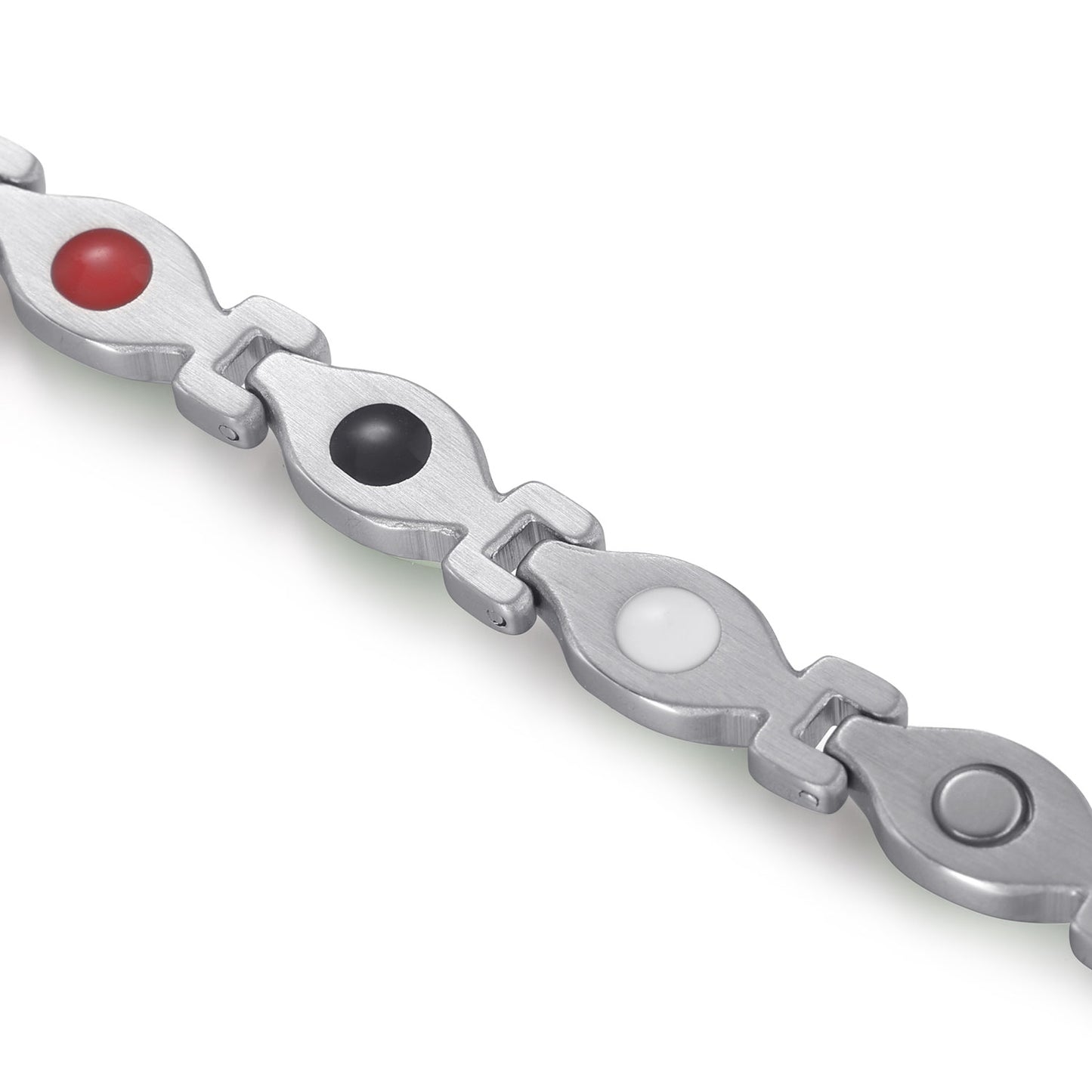 RainSo Powerful Women's Silver Stone Magnetic Therapy Bracelet