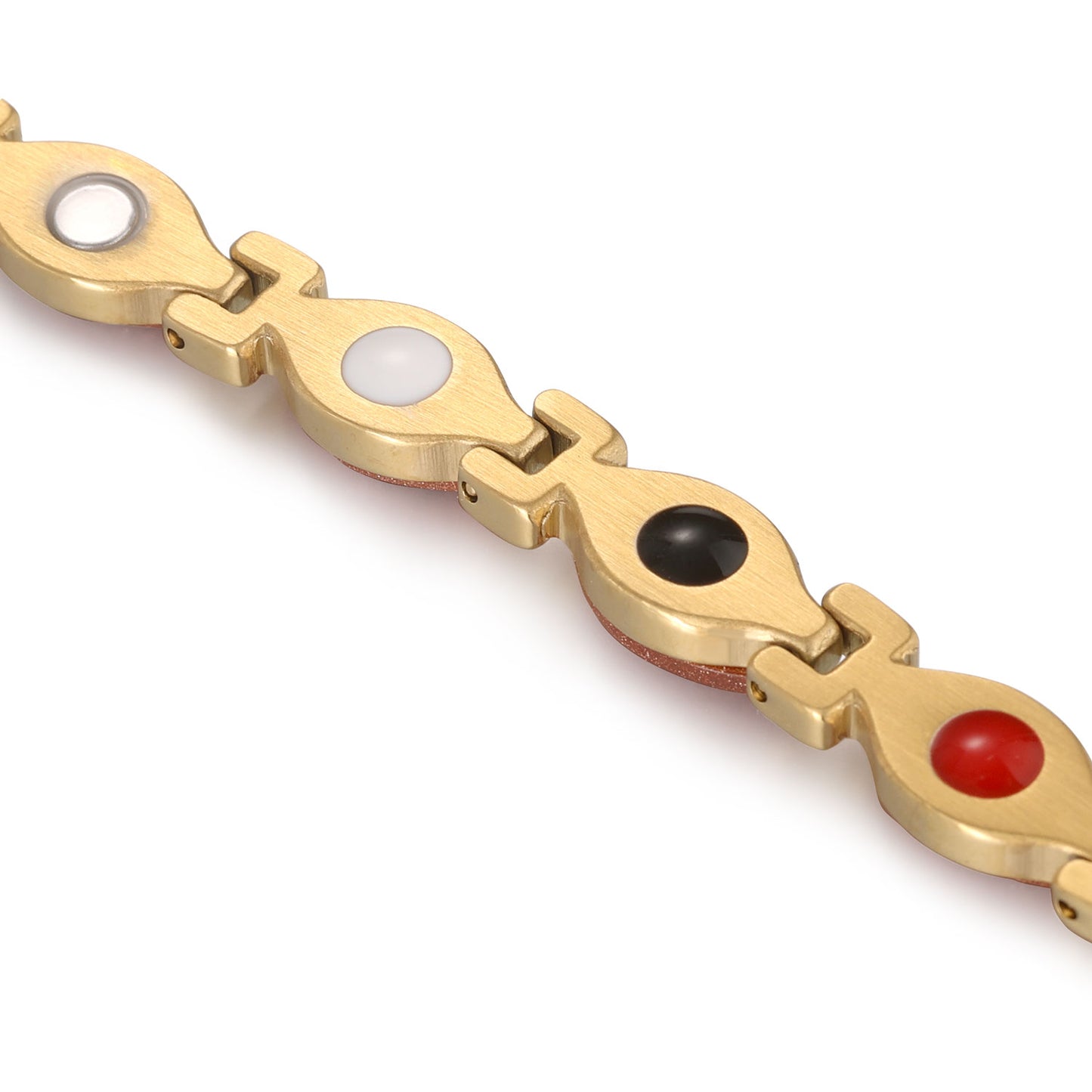 RainSo Powerful Women's Gold Stone Magnetic Therapy Bracelet