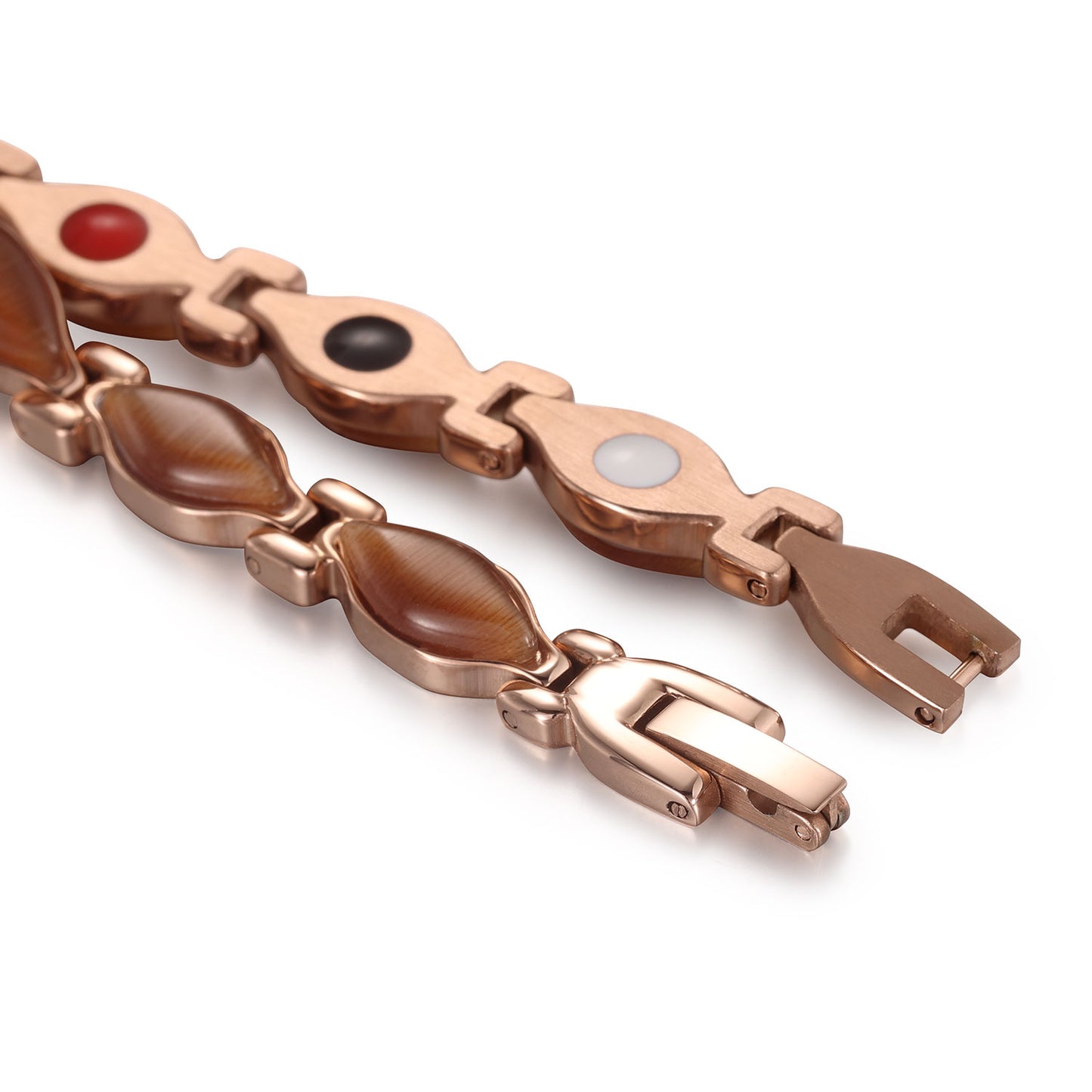 RainSo Powerful Women's Rose Gold Stone Magnetic Therapy Bracelet