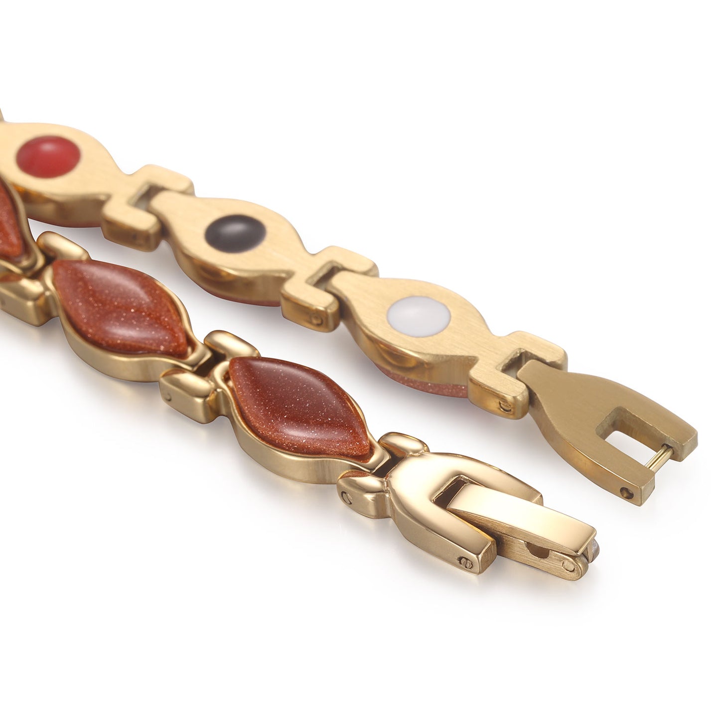 RainSo Powerful Women's Gold Stone Magnetic Therapy Bracelet