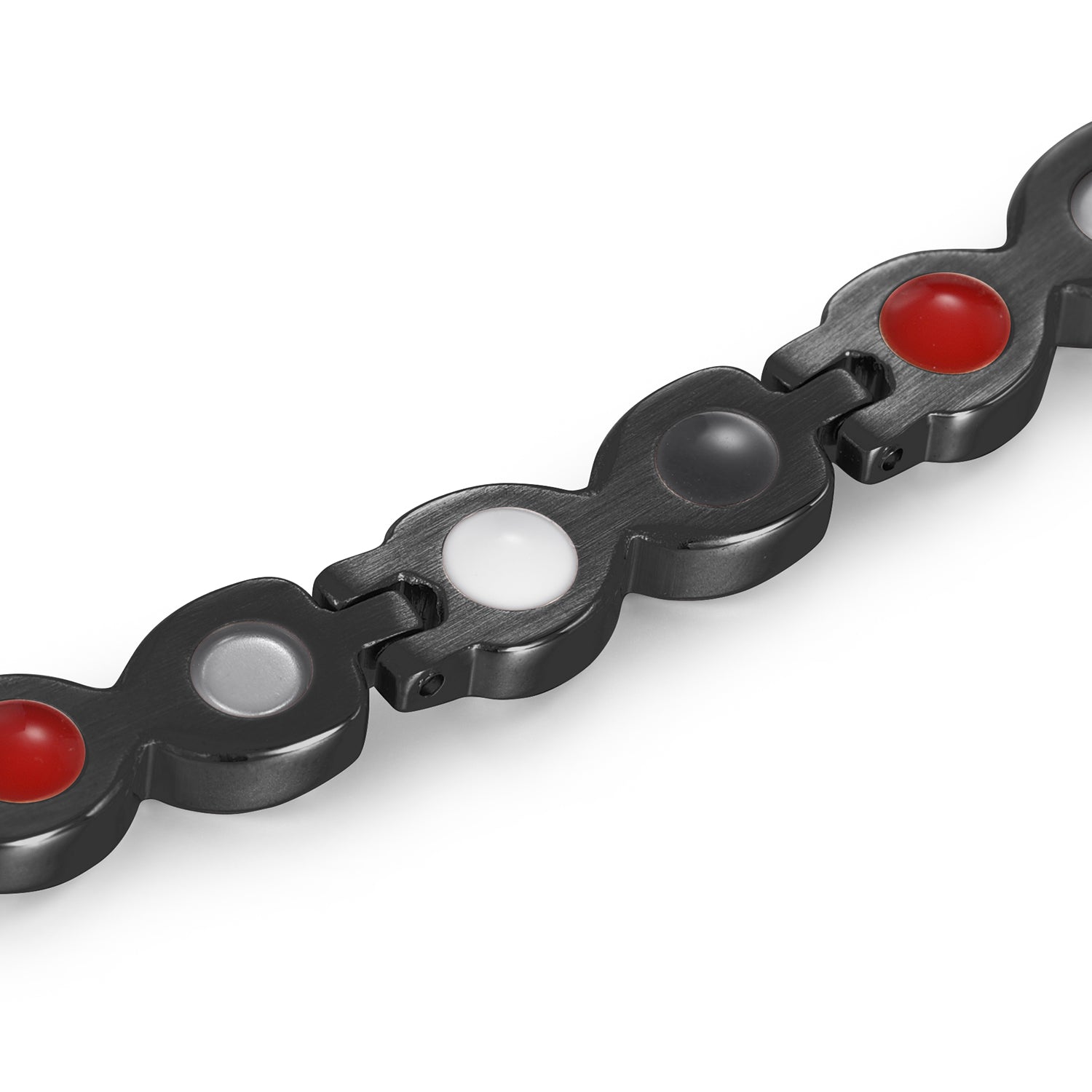 RainSo Powerful Women's Black Crystal Magnetic Therapy Bracelet
