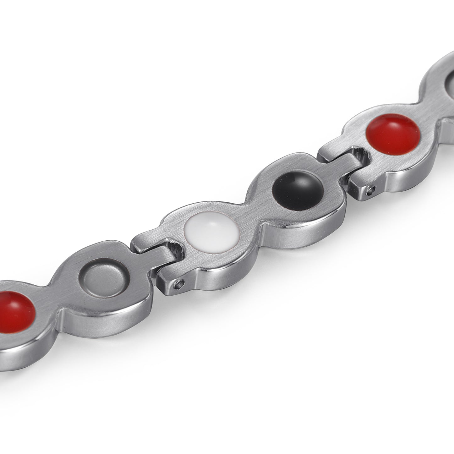 RainSo Powerful Women's Silver Crystal Magnetic Therapy Bracelet