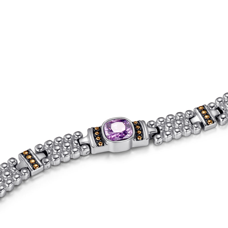 Rainso Powerful Women Purple Crystal Magnetic Therapy Bracelet