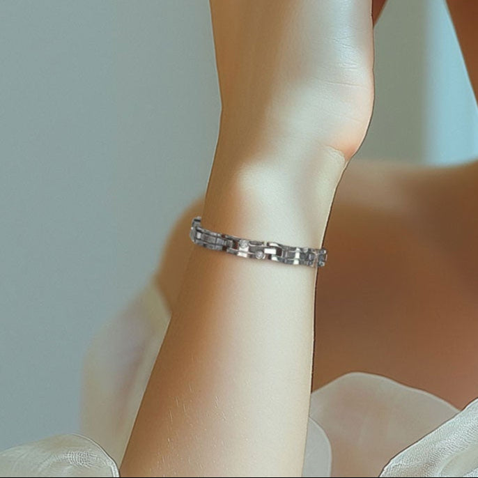 RainSo Women Ultra Strength Magnetic Bracelet Meteor Shower Design #Silver
