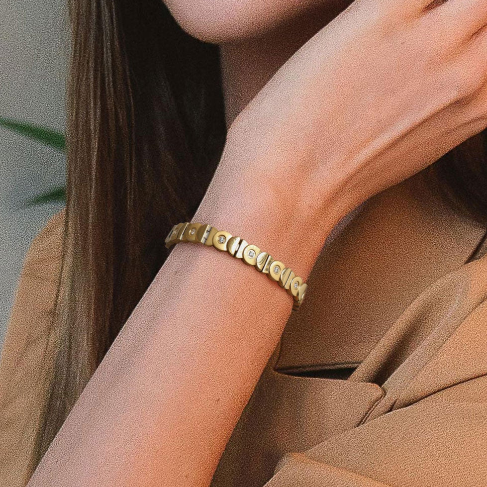 Rainso Women Powerful Effective Magnetic Bracelet for Pain #Gold