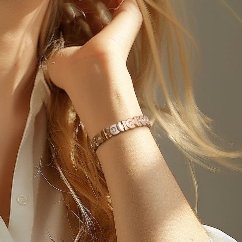 Rainso Women Powerful Effective Magnetic Bracelet for Pain #Rose Gold