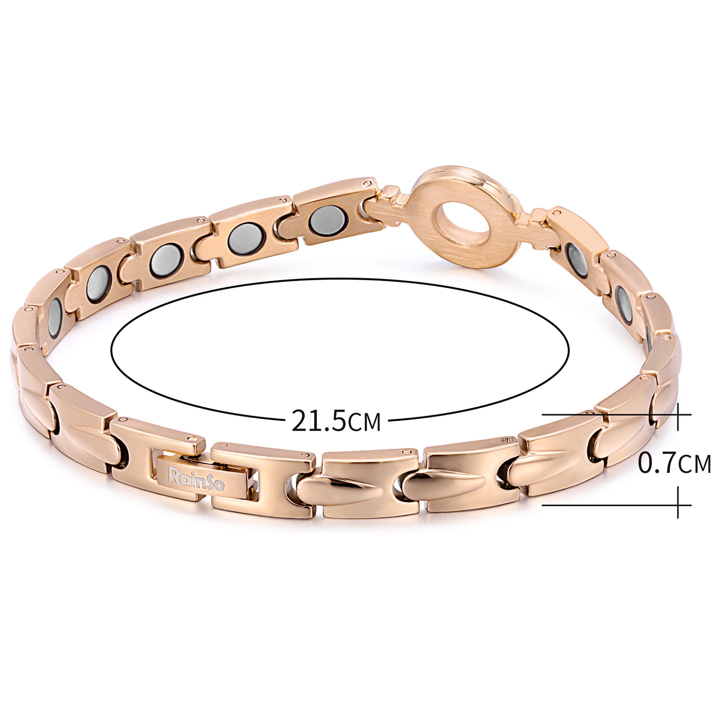 Rainso Titanium Steel Health Magnetic Therapy Bracelets Pain Relief for Arthritis