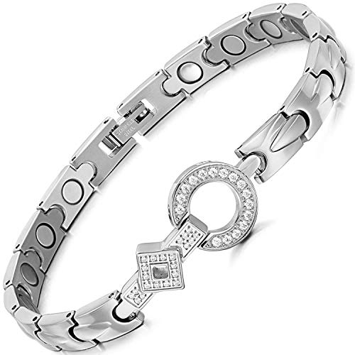 Pure Titanium Steel Womens Magnetic Bracelet for Pain Relieve