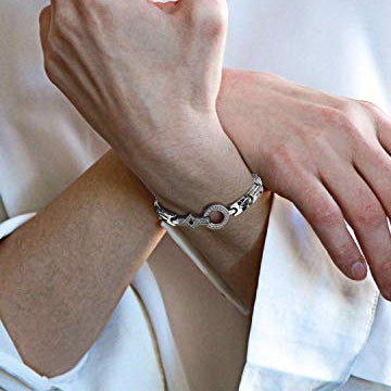 Pure Titanium Steel Womens Magnetic Bracelet for Pain Relieve