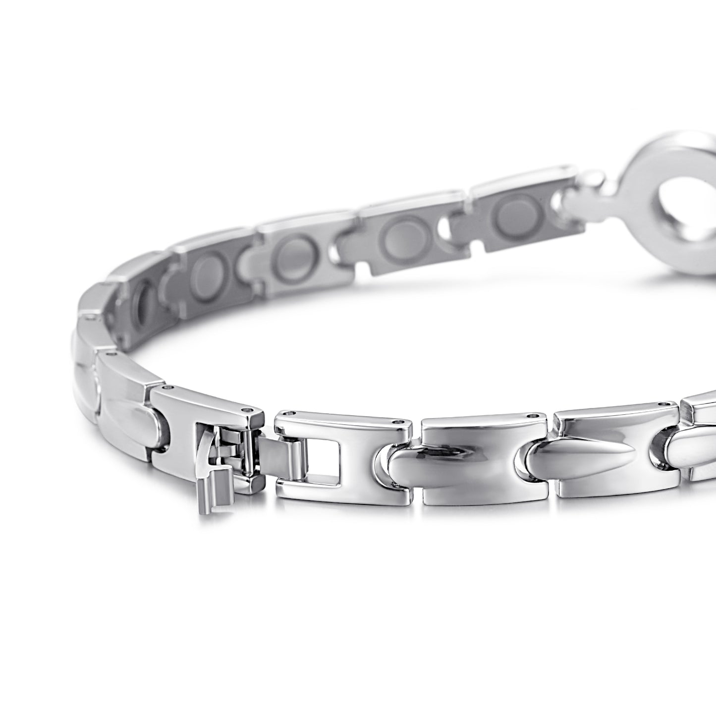 Rainso Titanium Steel Health Magnetic Therapy Bracelets Pain Relief for Arthritis