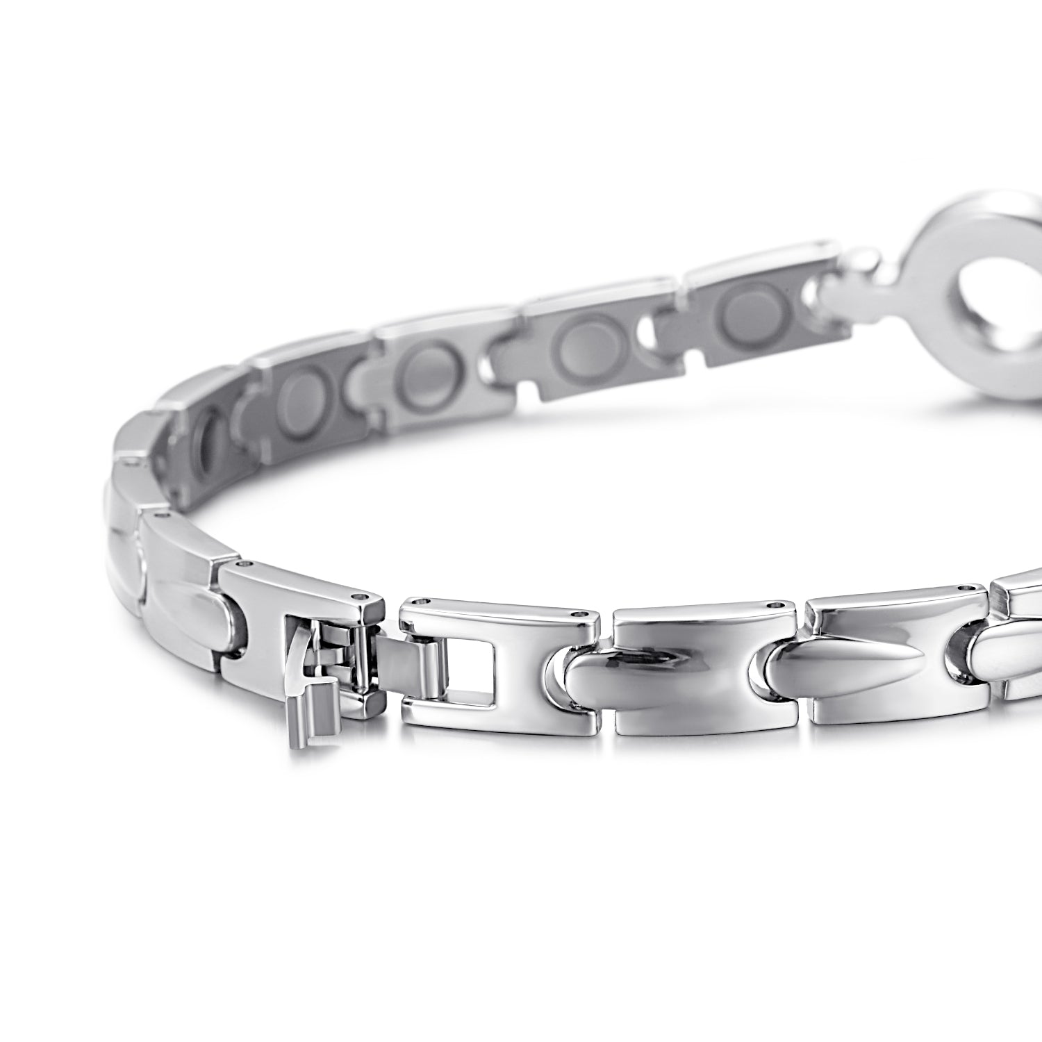 Rainso Titanium Steel Health Magnetic Therapy Bracelets Pain Relief for Arthritis