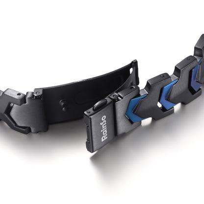 RainSo Men's Strength 3800 Gauss Magnetic Bracelet (Black Blue)