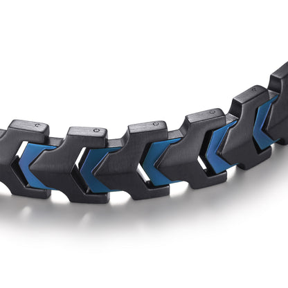 RainSo Men's Strength 3800 Gauss Magnetic Bracelet (Black Blue)