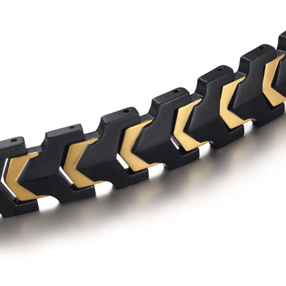 RainSo Men's Strength 3800 Gauss Magnetic Bracelet (Black Gold)