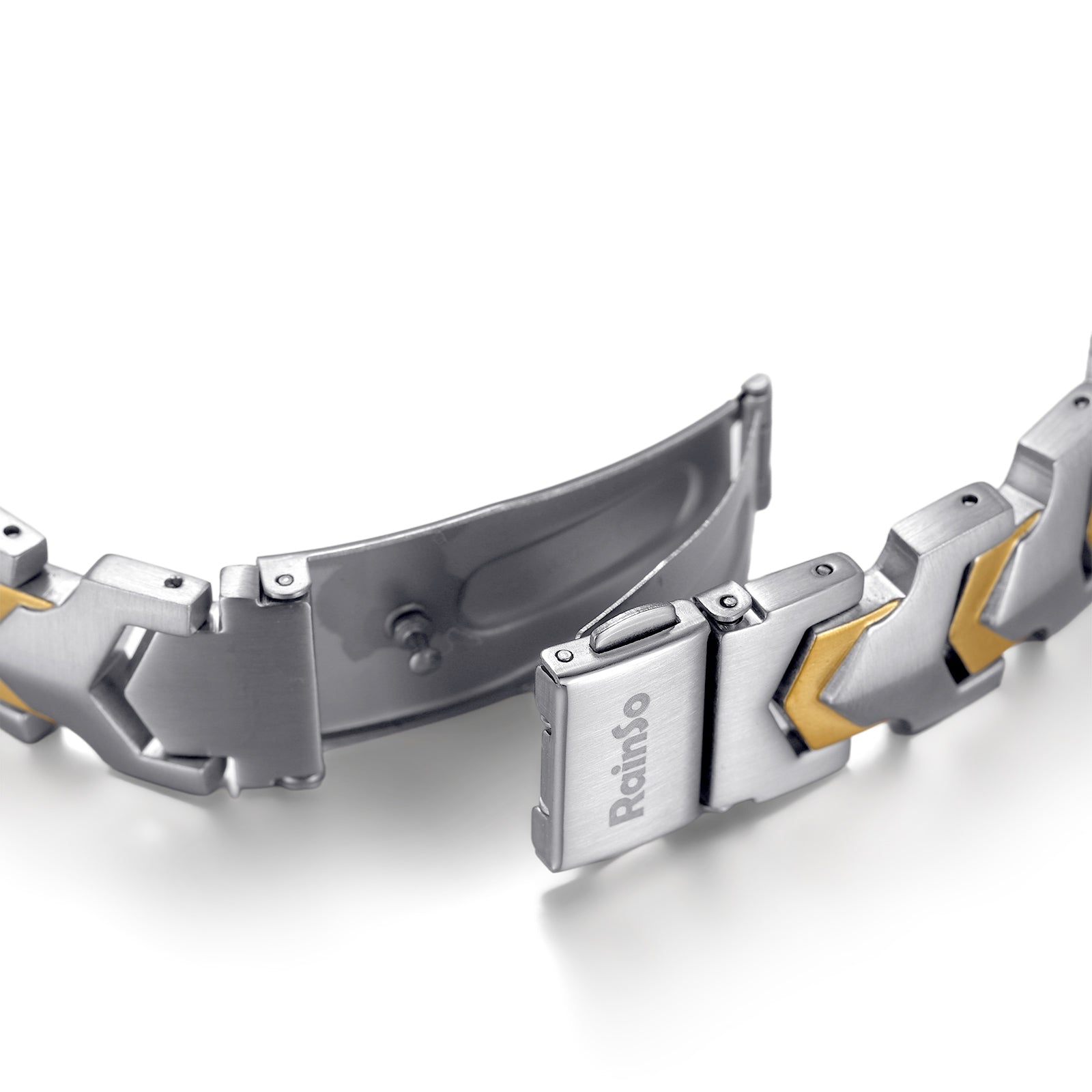 RainSo Men's Strength 3800 Gauss Magnetic Bracelet (Gold Silver)