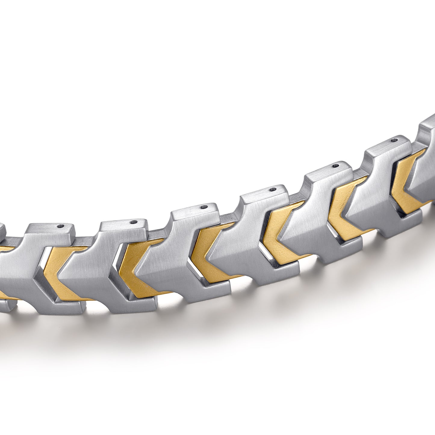 RainSo Men's Strength 3800 Gauss Magnetic Bracelet (Gold Silver)