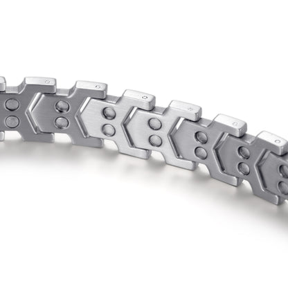 RainSo Men's Strength 3800 Gauss Magnetic Bracelet (Gold Silver)