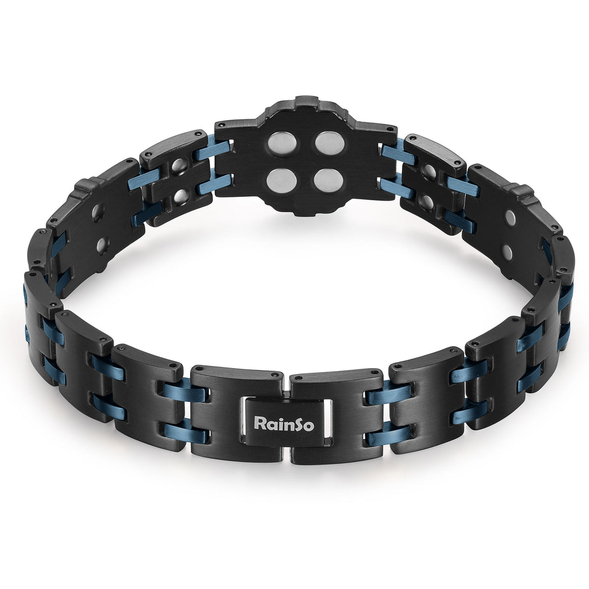 RainSo Men's Strength 3800 Gauss Magnetic Bracelet-Nautical Design (Black Blue)