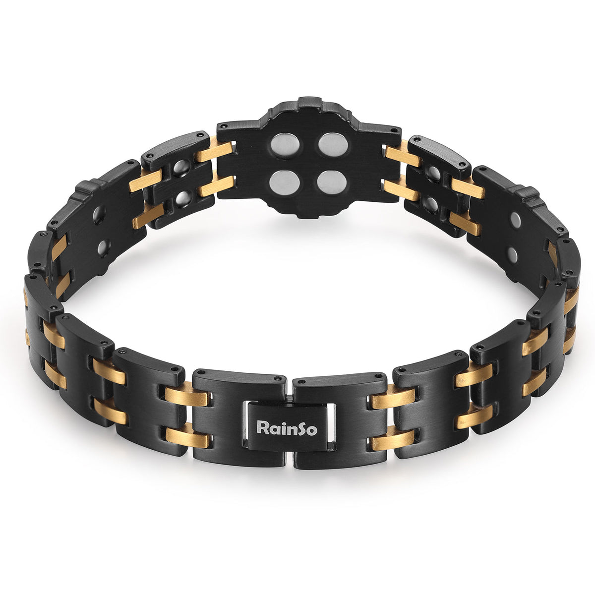 RainSo Men's Strength 3800 Gauss Magnetic Bracelet-Nautical Design (Black Glod)