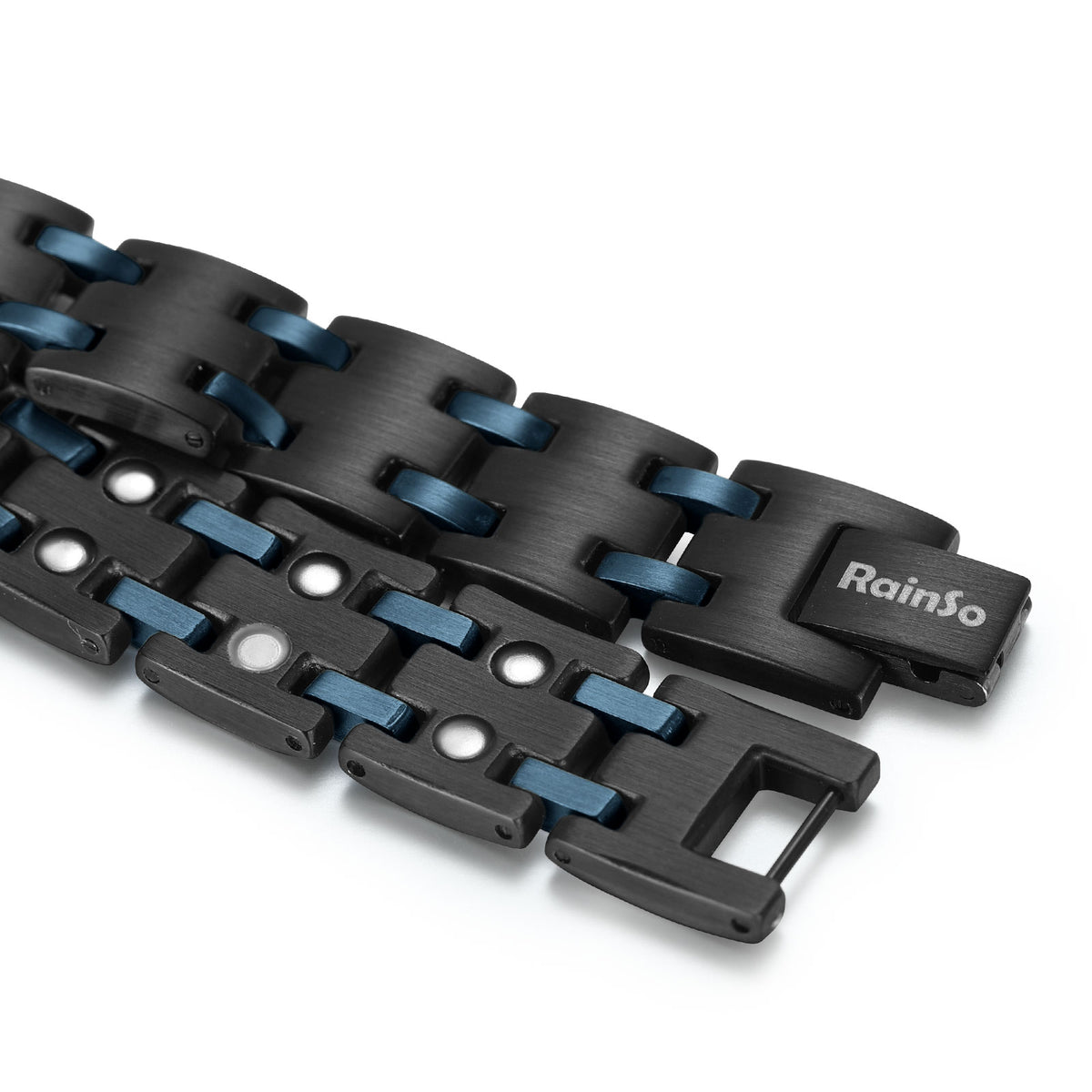 RainSo Men's Strength 3800 Gauss Magnetic Bracelet-Nautical Design (Black Blue)
