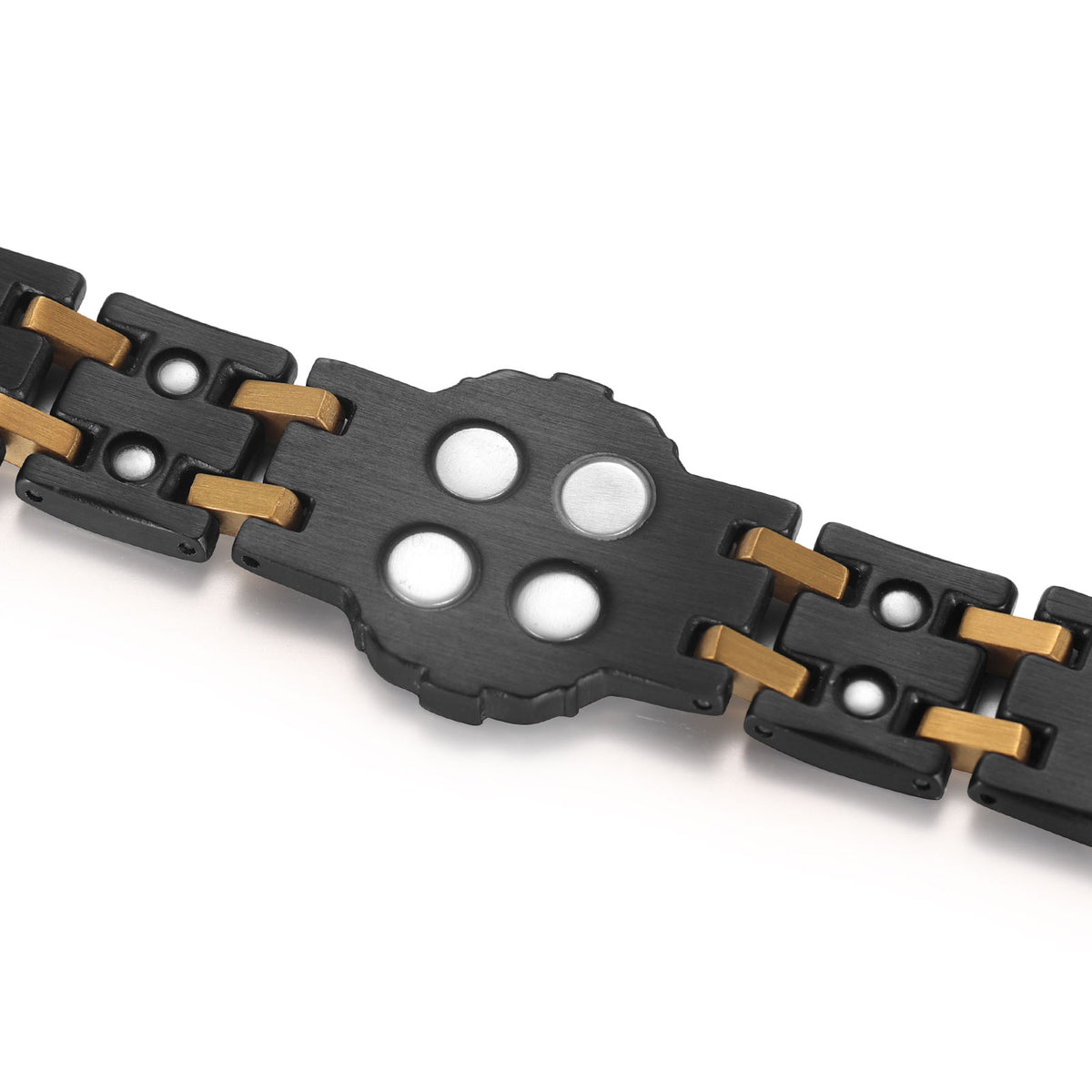RainSo Men's Strength 3800 Gauss Magnetic Bracelet-Nautical Design (Black Glod)