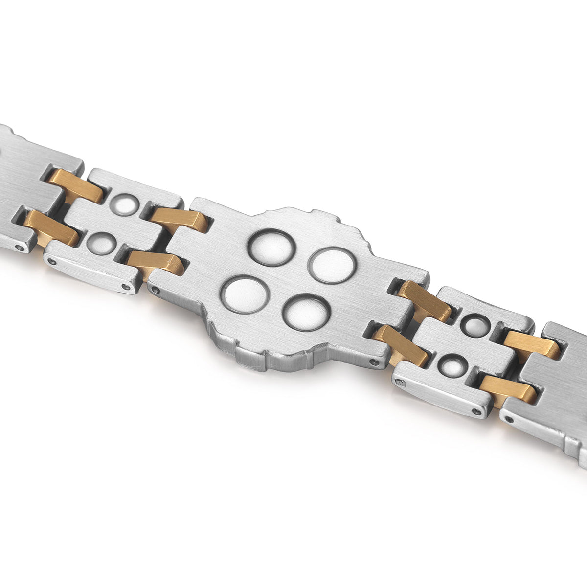 RainSo Men's Strength 3800 Gauss Magnetic Bracelet-Nautical Design (Silver Glod)