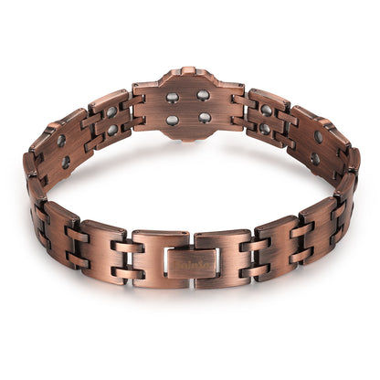 RainSo Strength 3800 Gauss Copper Magnetic Bracelet-Eight-Pointed Star Compass Design