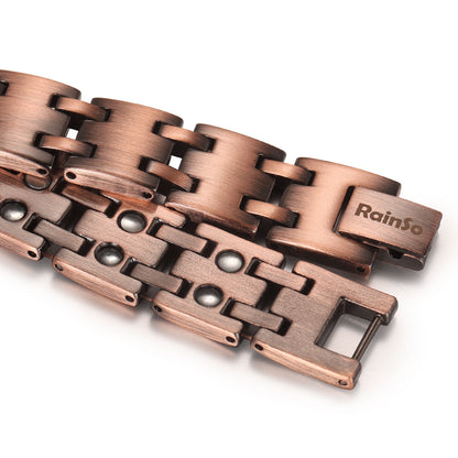 RainSo Strength 3800 Gauss Copper Magnetic Bracelet-Eight-Pointed Star Compass Design