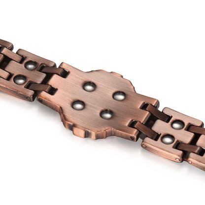 RainSo Strength 3800 Gauss Copper Magnetic Bracelet-Eight-Pointed Star Compass Design