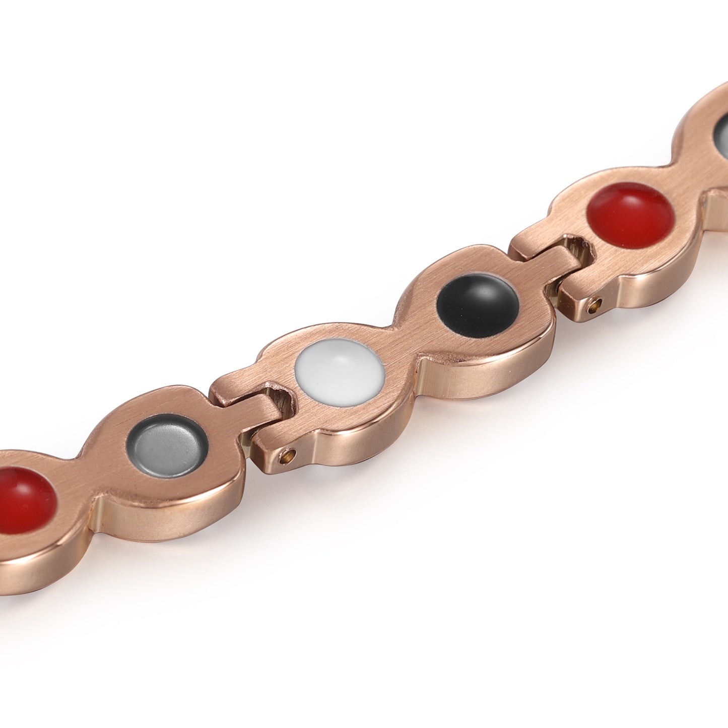RainSo Powerful Women's Rose Glod Crystal Magnetic Therapy Bracelet