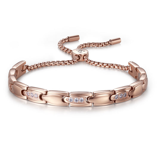 Rainso New Women Rose Gold Effective Powerful Magnetic Bracelet