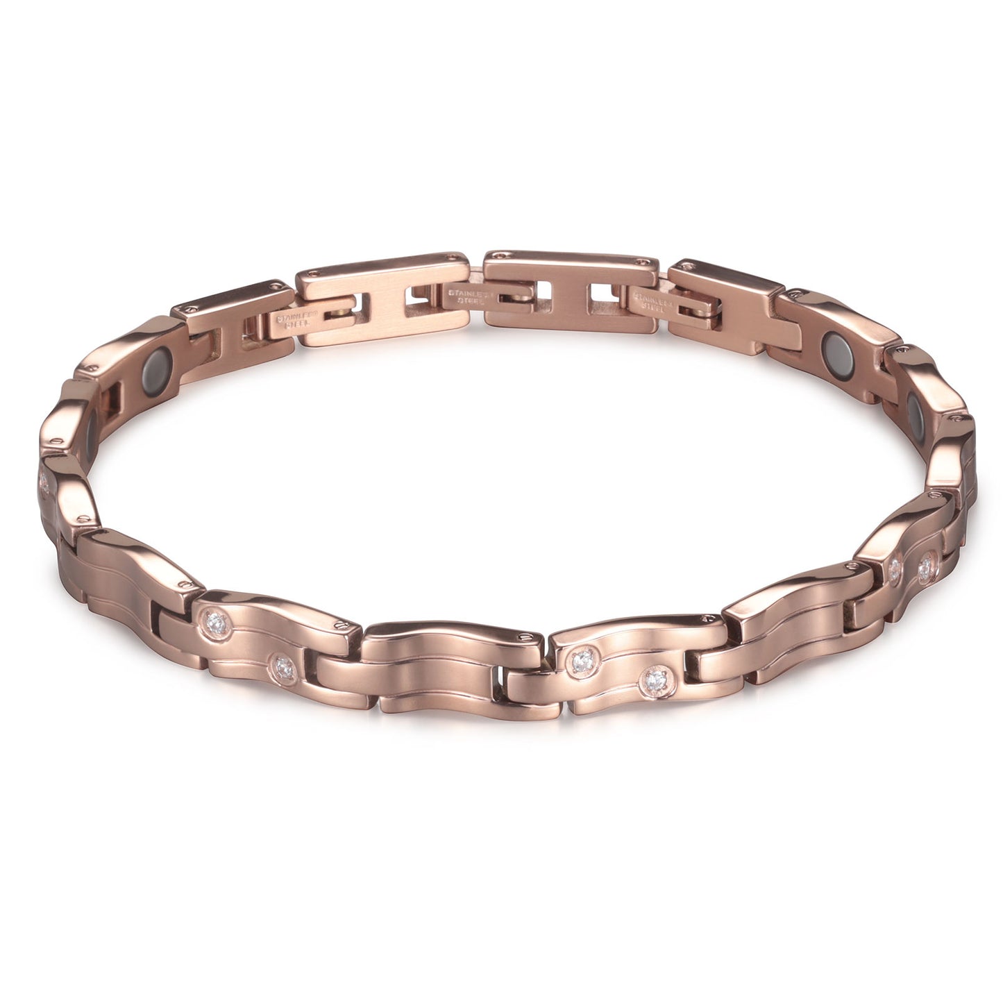 RainSo Women Ultra Strength Magnetic Bracelet Meteor Shower Design #Rose Gold