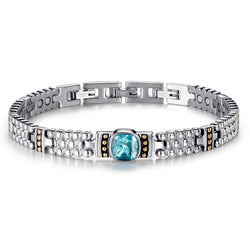 Rainso Powerful Women Blue Crystal Magnetic Therapy Bracelet