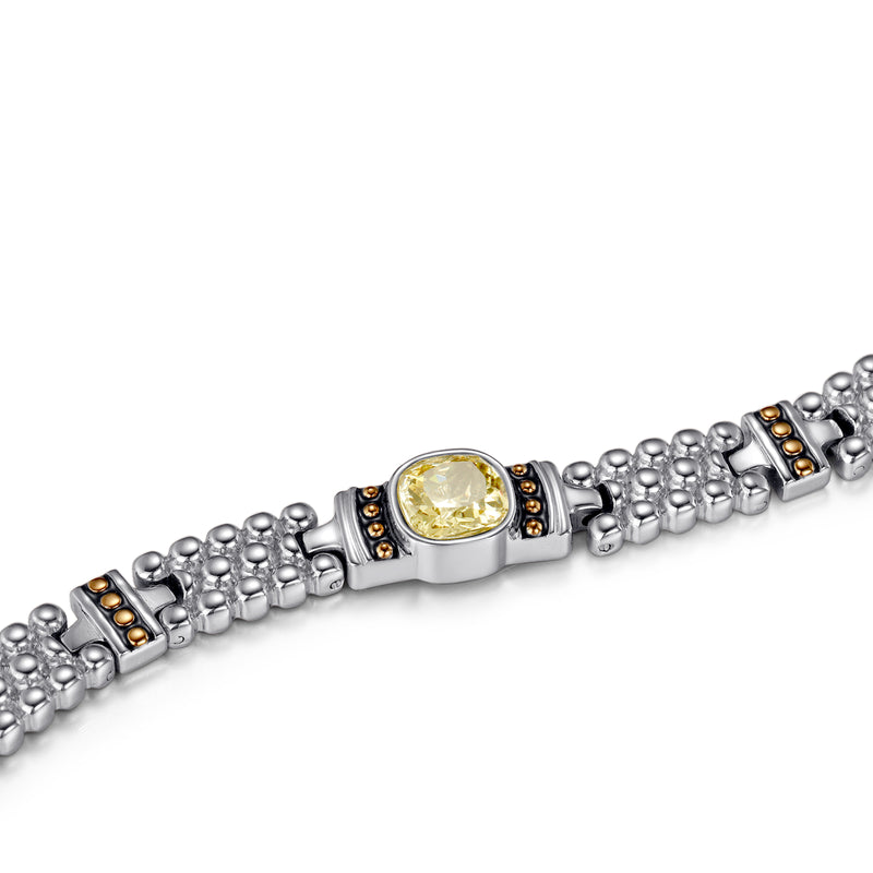 Rainso Powerful Women Yellow Crystal Magnetic Therapy Bracelet