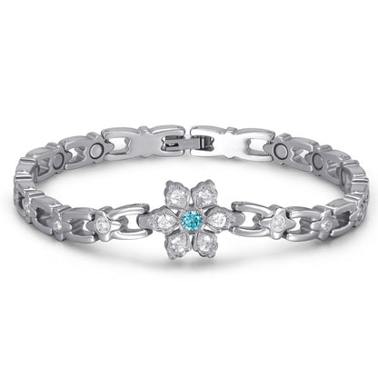 RainSo Ultra Strength Women Magnetic Snowflake Bracelet, Blue