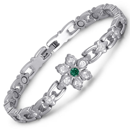 RainSo Ultra Strength Women Magnetic Snowflake Bracelet, Green
