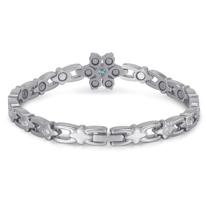 RainSo Ultra Strength Women Magnetic Snowflake Bracelet, Blue