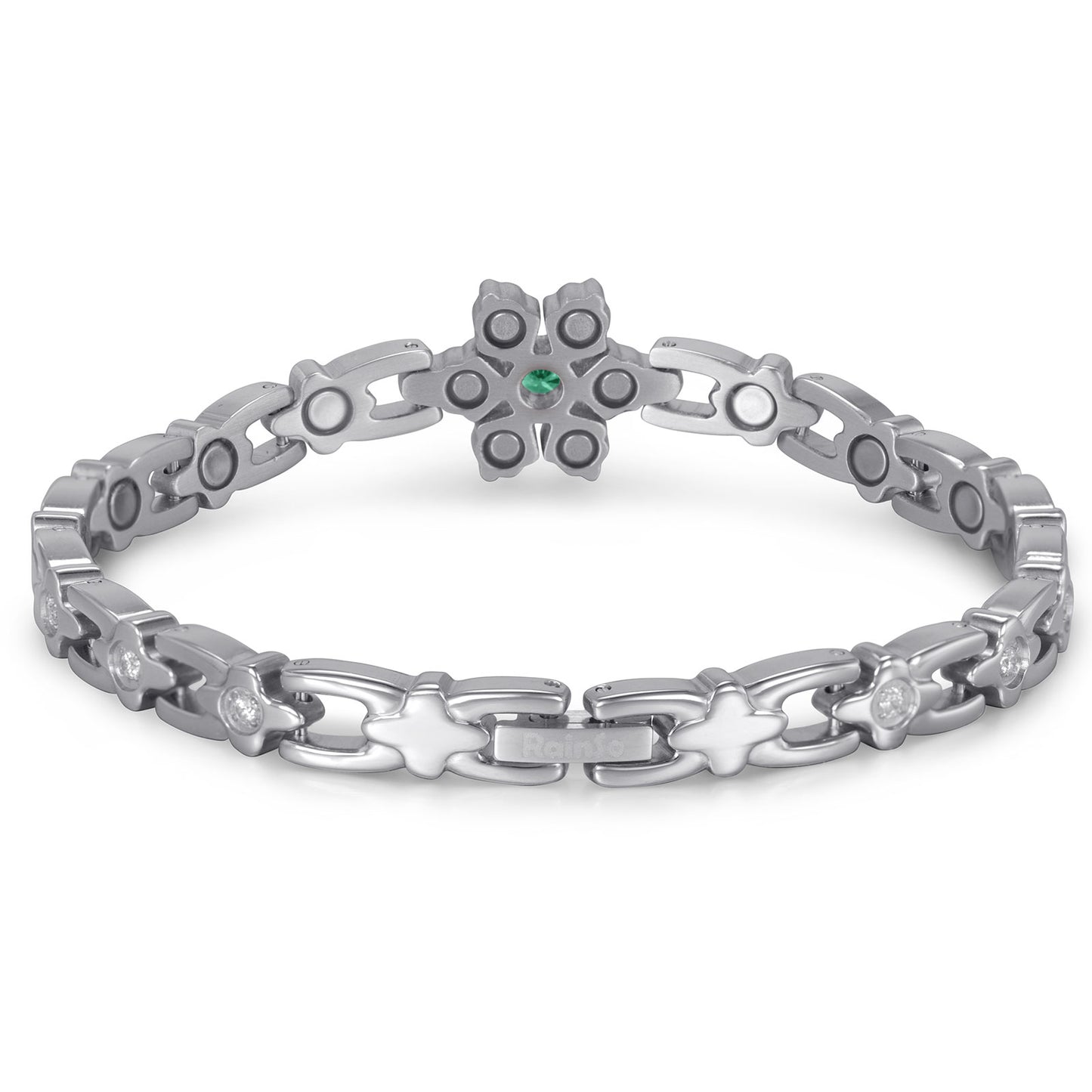 RainSo Ultra Strength Women Magnetic Snowflake Bracelet, Green