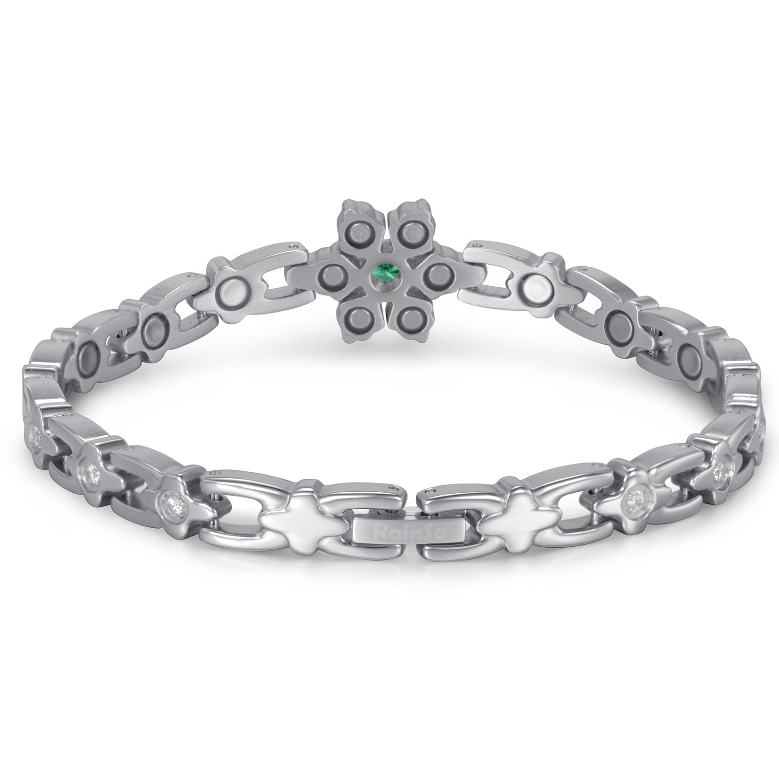 RainSo Ultra Strength Women Magnetic Snowflake Bracelet, Green