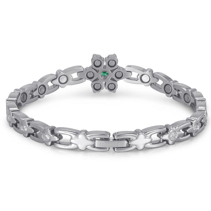 RainSo Ultra Strength Women Magnetic Snowflake Bracelet, Green