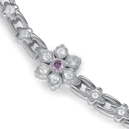 RainSo Ultra Strength Women Magnetic Snowflake Bracelet, Purple