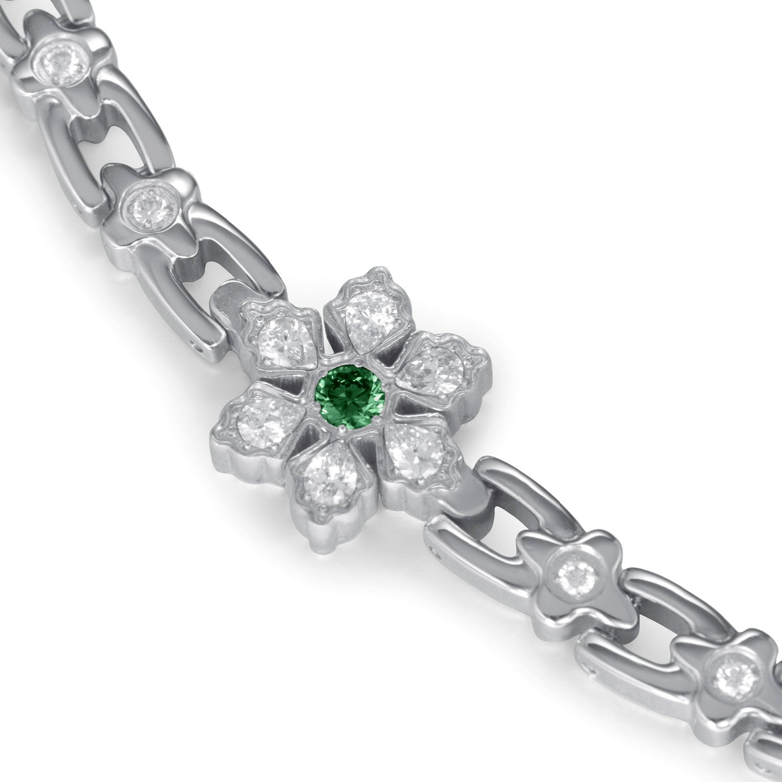 RainSo Ultra Strength Women Magnetic Snowflake Bracelet, Green