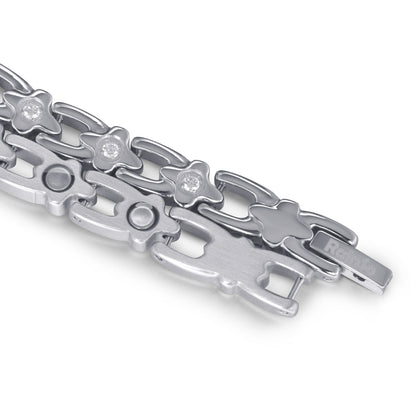 RainSo Ultra Strength Women Magnetic Snowflake Bracelet, Purple