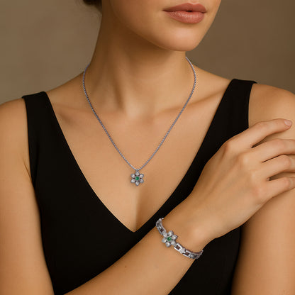 RainSo Ultra Strength Women Magnetic Snowflake Bracelet, Green