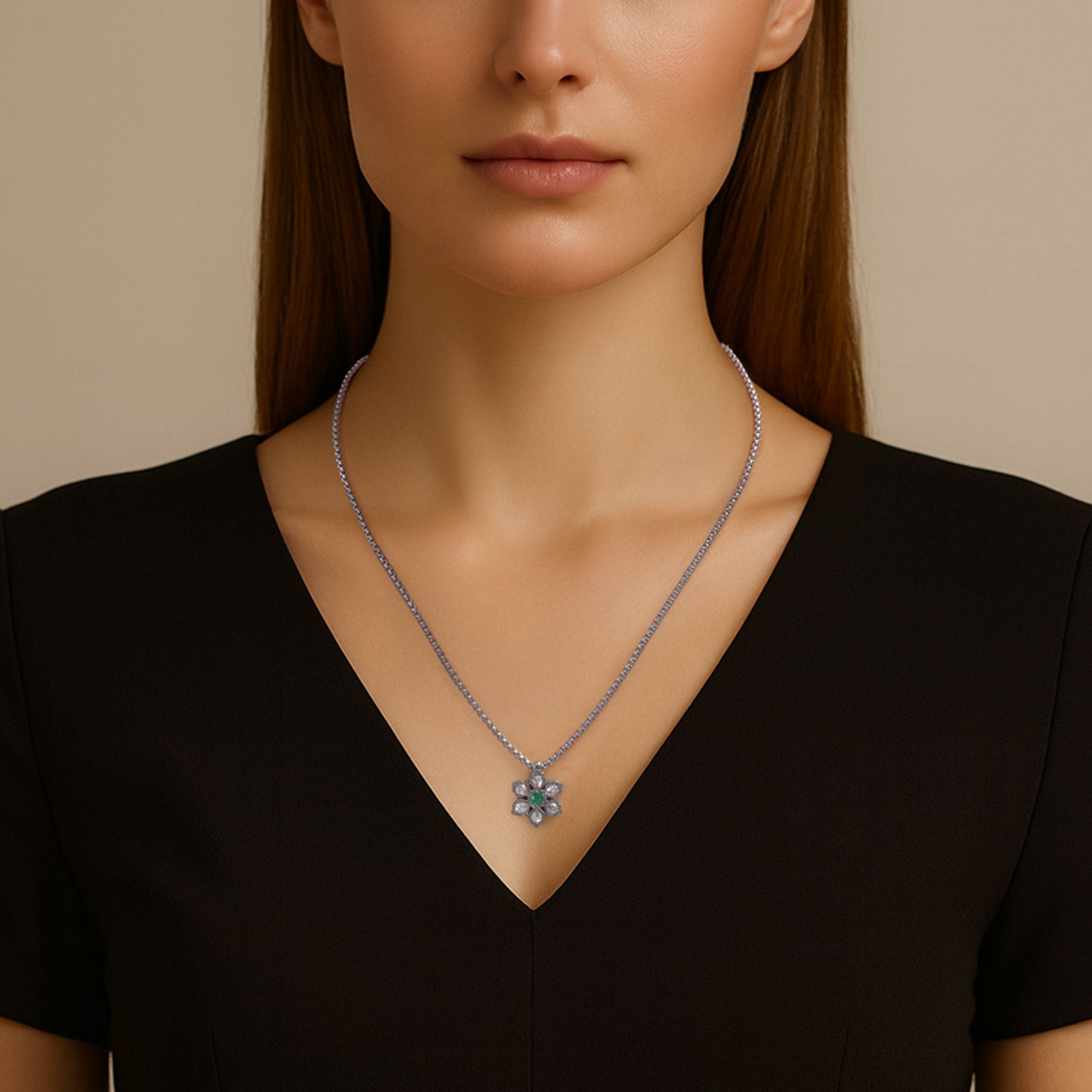 RainSo Ultra Strength Women Magnetic Snowflake Necklace, Green