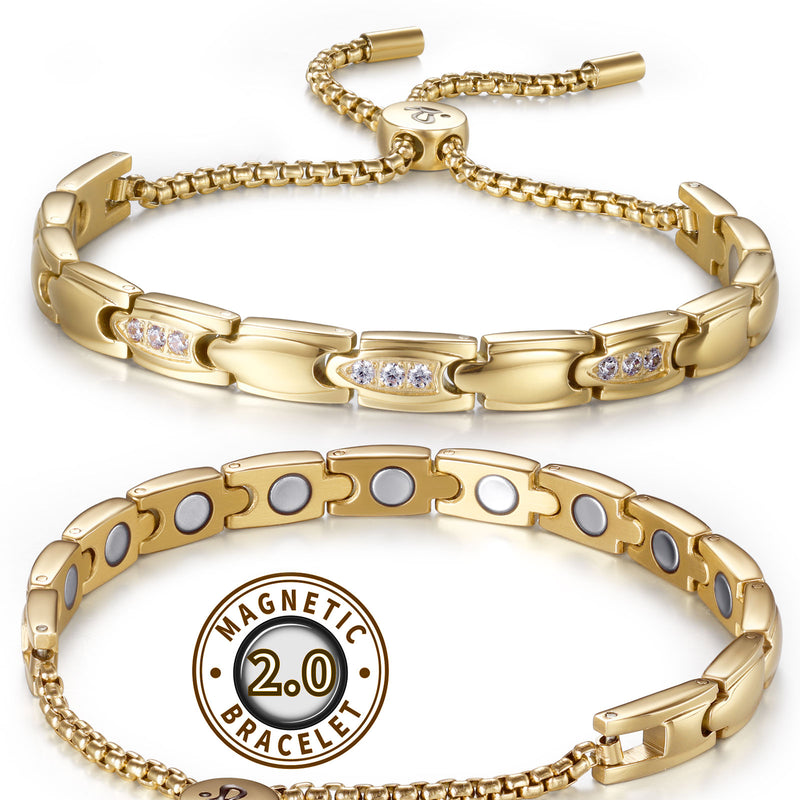 Rainso New Women Gold Effective Powerful Magnetic Bracelet