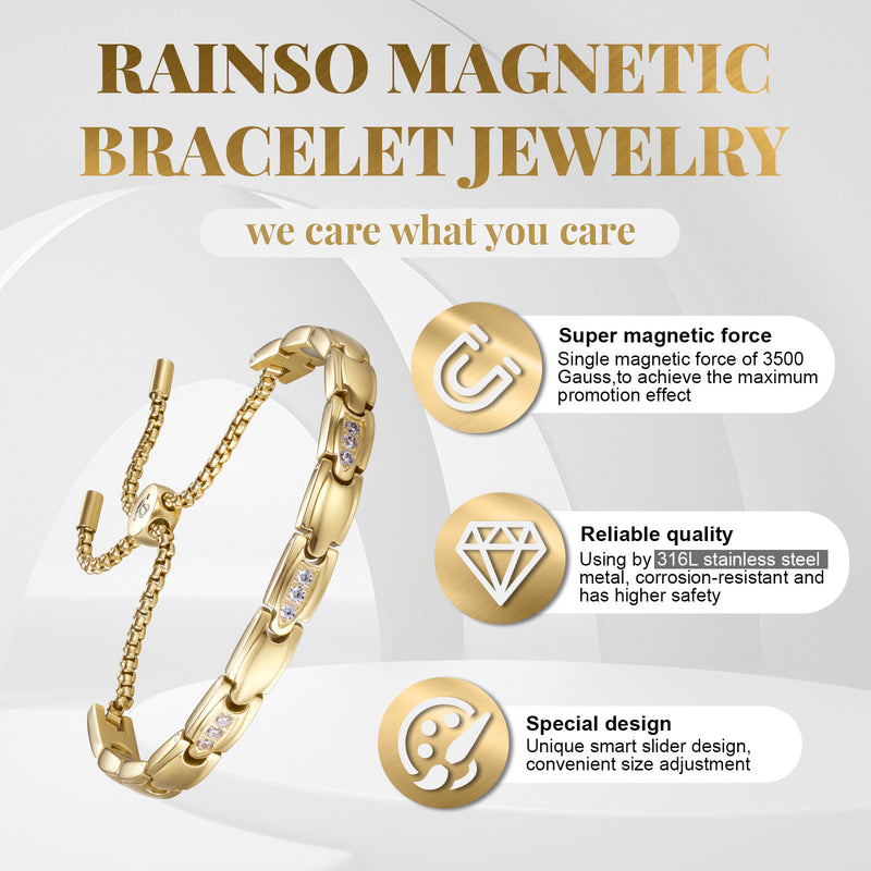 Rainso New Women Gold Effective Powerful Magnetic Bracelet
