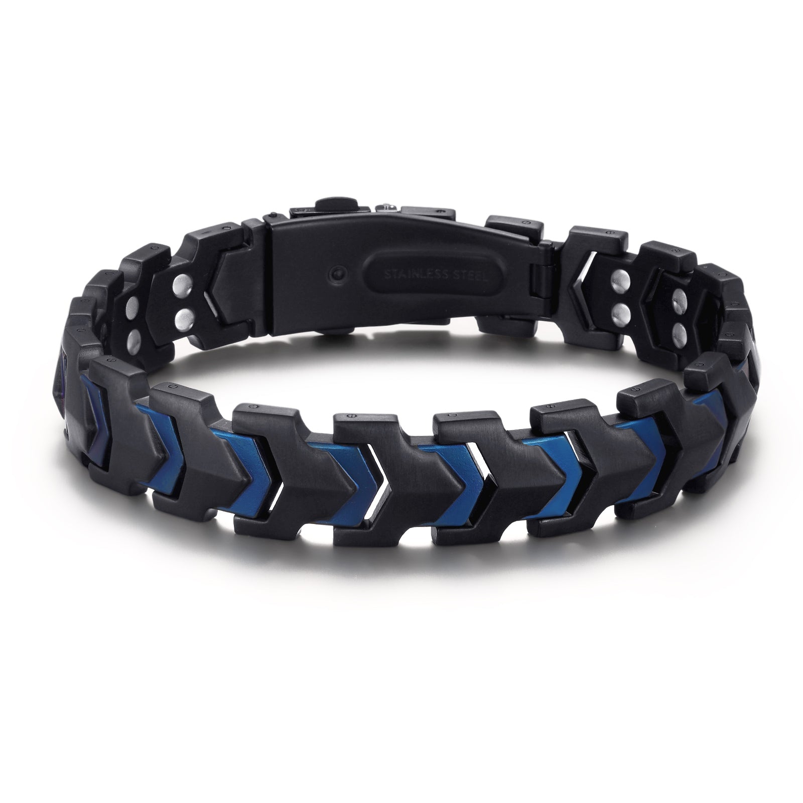 RainSo Men's Strength 3800 Gauss Magnetic Bracelet (Black Blue)