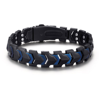 RainSo Men's Strength 3800 Gauss Magnetic Bracelet (Black Blue)